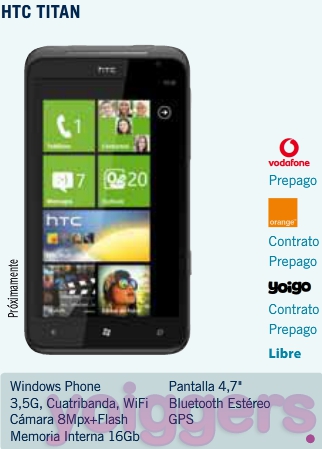 HTC Titan con Yoigo en TPH