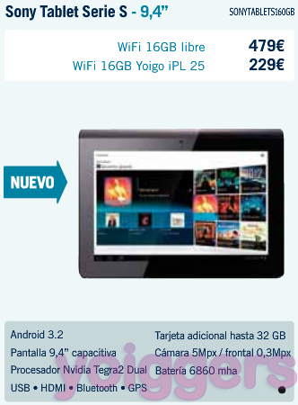 Sony Tablet S1 con Yoigo en TPH
