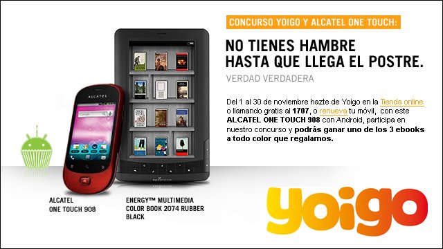 Sorteo Energy Multimedia Color Book 2074 con Yoigo y Alcatel