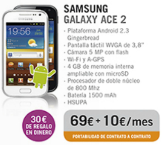 Samsung Galaxy Ace 2 con Yoigo