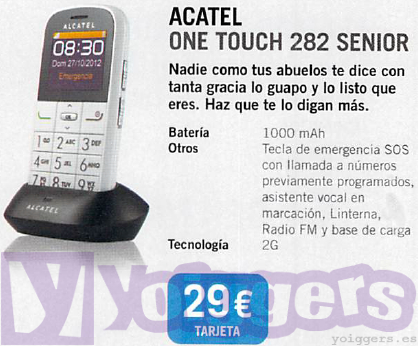 Alcatel One Touch 282 Senior con Yoigo, precios y tarifas - Yoiggers