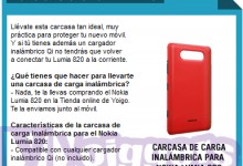Carcasa inalambrica gratis para Nokia Lumia 820 en Yoigo