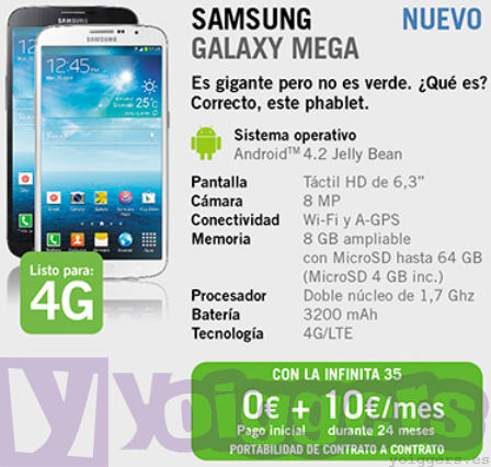 Samsung Galaxy Mega 6.3 con Yoigo