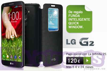 Funda Quick Window de regalo con LG G2 y Yoigo