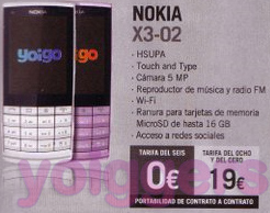Nokia X3-02 con Yoigo