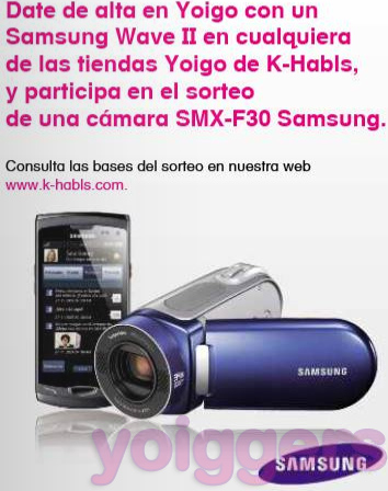 Sorteo Samsung Wave II en tiendas Yoigo K-habls