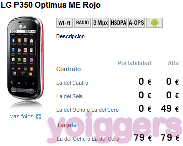 LG Optimus ME con Yoigo prepago