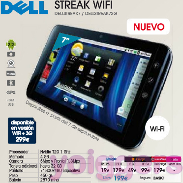 Dell Streak con Yoigo en The Phone House