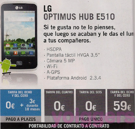 LG Optimus Hub E510 con Yoigo