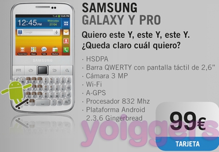 Samsung Galaxy Y Pro con Yoigo