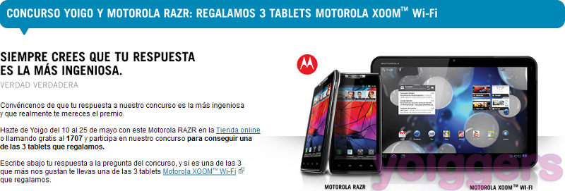 Concurso Yoigo Motorola Xoom