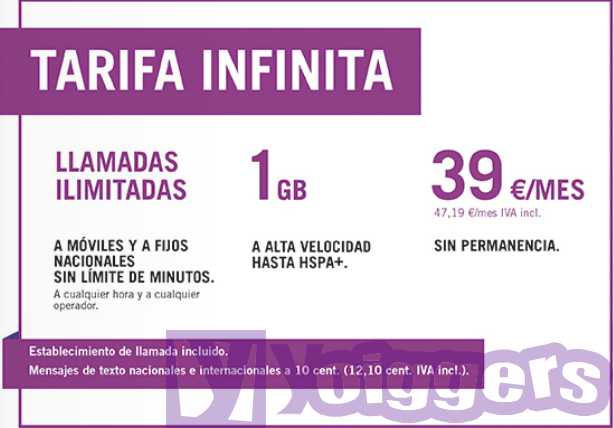 Nueva tarifa Infinita de Yoigo por 39€ en septiembre