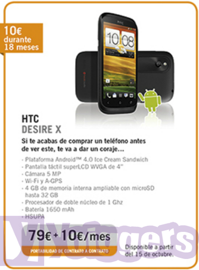 HTC Desire X con Yoigo