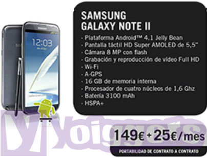 Samsung Galaxy Note II con Yoigo