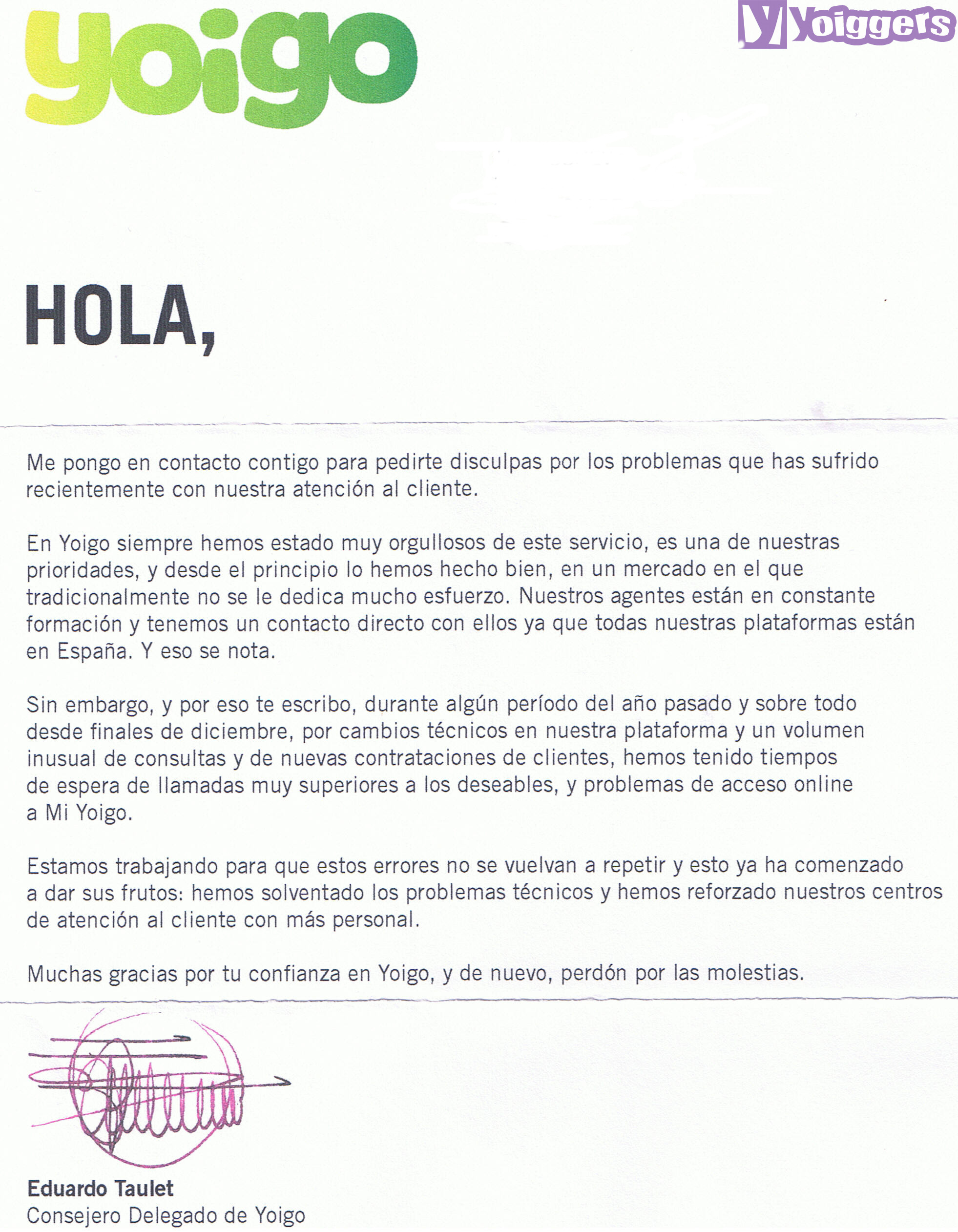 Carta Eduardo Taulet Yoigo