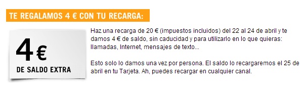 Promoción recargas Yoigo