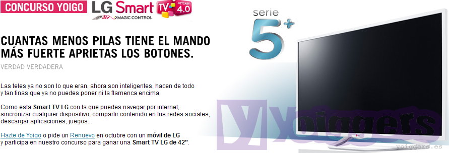 Concurso Yoigo LG Smart TV octubre 2013