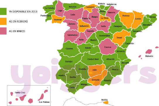Cobertura 4G Yoigo en España