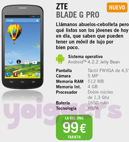 ZTE Blade G Pro con Yoigo